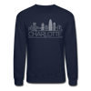 Charlotte, North Carolina Sweatshirt - Skyline Charlotte Crewneck Sweatshirt - navy