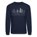 Charlotte, North Carolina Sweatshirt - Skyline Charlotte Crewneck Sweatshirt - navy