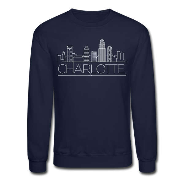 Charlotte, North Carolina Sweatshirt - Skyline Charlotte Crewneck Sweatshirt - navy