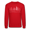 Charlotte, North Carolina Sweatshirt - Skyline Charlotte Crewneck Sweatshirt - red