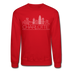 Charlotte, North Carolina Sweatshirt - Skyline Charlotte Crewneck Sweatshirt - red
