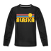 Alaska Youth Long Sleeve Shirt - Retro Sunrise Youth Long Sleeve Alaska Tee - black