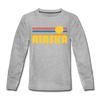 Alaska Youth Long Sleeve Shirt - Retro Sunrise Youth Long Sleeve Alaska Tee - heather gray