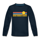 Anna Maria Island, Florida Youth Long Sleeve Shirt - Retro Sunrise Youth Long Sleeve Anna Maria Island Tee - deep navy