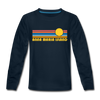 Anna Maria Island, Florida Youth Long Sleeve Shirt - Retro Sunrise Youth Long Sleeve Anna Maria Island Tee - deep navy