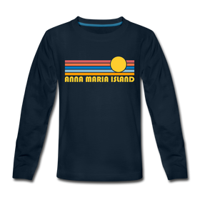 Anna Maria Island, Florida Youth Long Sleeve Shirt - Retro Sunrise Youth Long Sleeve Anna Maria Island Tee