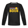 Boise, Idaho Youth Long Sleeve Shirt - Retro Sunrise Youth Long Sleeve Boise Tee