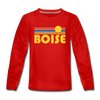 Boise, Idaho Youth Long Sleeve Shirt - Retro Sunrise Youth Long Sleeve Boise Tee