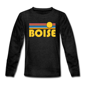 Boise, Idaho Youth Long Sleeve Shirt - Retro Sunrise Youth Long Sleeve Boise Tee