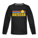 Arizona Youth Long Sleeve Shirt - Retro Sunrise Youth Long Sleeve Arizona Tee - black