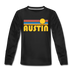 Austin, Texas Youth Long Sleeve Shirt - Retro Sunrise Youth Long Sleeve Austin Tee - black