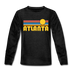 Atlanta, Georgia Youth Long Sleeve Shirt - Retro Sunrise Youth Long Sleeve Atlanta Tee - charcoal gray