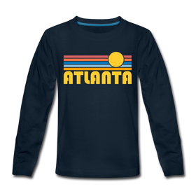 Atlanta, Georgia Youth Long Sleeve Shirt - Retro Sunrise Youth Long Sleeve Atlanta Tee