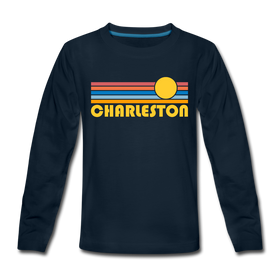 Charleston, South Carolina Youth Long Sleeve Shirt - Retro Sunrise Youth Long Sleeve Charleston Tee