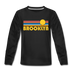 Brooklyn, New York Youth Long Sleeve Shirt - Retro Sunrise Youth Long Sleeve Brooklyn Tee - black