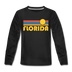 Florida Youth Long Sleeve Shirt - Retro Sunrise Youth Long Sleeve Florida Tee - black