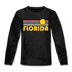 Florida Youth Long Sleeve Shirt - Retro Sunrise Youth Long Sleeve Florida Tee - charcoal gray