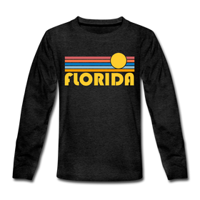 Florida Youth Long Sleeve Shirt - Retro Sunrise Youth Long Sleeve Florida Tee