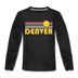 Denver, Colorado Youth Long Sleeve Shirt - Retro Sunrise Youth Long Sleeve Denver Tee - black