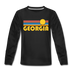 Georgia Youth Long Sleeve Shirt - Retro Sunrise Youth Long Sleeve Georgia Tee - black
