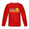 Hilton Head, South Carolina Youth Long Sleeve Shirt - Retro Sunrise Youth Long Sleeve Hilton Head Tee - red