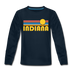 Indiana Youth Long Sleeve Shirt - Retro Sunrise Youth Long Sleeve Indiana Tee - deep navy