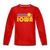 Iowa Youth Long Sleeve Shirt - Retro Sunrise Youth Long Sleeve Iowa Tee - red