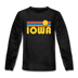 Iowa Youth Long Sleeve Shirt - Retro Sunrise Youth Long Sleeve Iowa Tee - charcoal gray