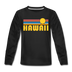 Hawaii Youth Long Sleeve Shirt - Retro Sunrise Youth Long Sleeve Hawaii Tee - black