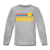 Hawaii Youth Long Sleeve Shirt - Retro Sunrise Youth Long Sleeve Hawaii Tee - heather gray