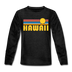 Hawaii Youth Long Sleeve Shirt - Retro Sunrise Youth Long Sleeve Hawaii Tee - charcoal gray
