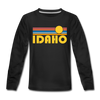 Idaho Youth Long Sleeve Shirt - Retro Sunrise Youth Long Sleeve Idaho Tee