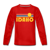 Idaho Youth Long Sleeve Shirt - Retro Sunrise Youth Long Sleeve Idaho Tee