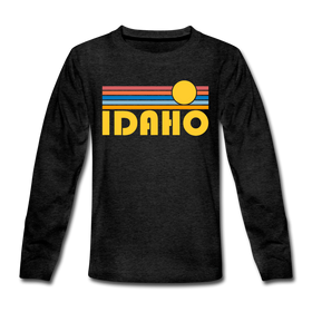 Idaho Youth Long Sleeve Shirt - Retro Sunrise Youth Long Sleeve Idaho Tee