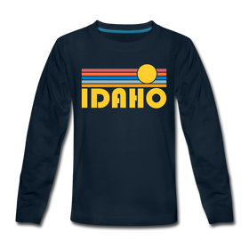 Idaho Youth Long Sleeve Shirt - Retro Sunrise Youth Long Sleeve Idaho Tee