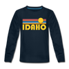 Idaho Youth Long Sleeve Shirt - Retro Sunrise Youth Long Sleeve Idaho Tee