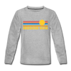Jackson Hole, Wyoming Youth Long Sleeve Shirt - Retro Sunrise Youth Long Sleeve Jackson Hole Tee - heather gray