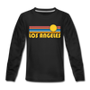 Los Angeles, California Youth Long Sleeve Shirt - Retro Sunrise Youth Long Sleeve Los Angeles Tee - black