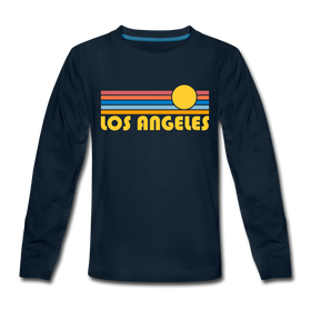 Los Angeles, California Youth Long Sleeve Shirt - Retro Sunrise Youth Long Sleeve Los Angeles Tee