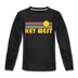 Key West, Florida Youth Long Sleeve Shirt - Retro Sunrise Youth Long Sleeve Key West Tee - black