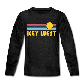 Key West, Florida Youth Long Sleeve Shirt - Retro Sunrise Youth Long Sleeve Key West Tee