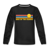 Lake of the Ozarks, Missouri Youth Long Sleeve Shirt - Retro Sunrise Youth Long Sleeve Lake of the Ozarks Tee - black