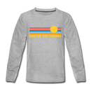 Lake of the Ozarks, Missouri Youth Long Sleeve Shirt - Retro Sunrise Youth Long Sleeve Lake of the Ozarks Tee - heather gray