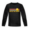 Lake of the Ozarks, Missouri Youth Long Sleeve Shirt - Retro Sunrise Youth Long Sleeve Lake of the Ozarks Tee - charcoal gray