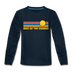 Lake of the Ozarks, Missouri Youth Long Sleeve Shirt - Retro Sunrise Youth Long Sleeve Lake of the Ozarks Tee - deep navy