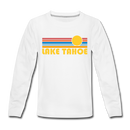 Lake Tahoe, California Youth Long Sleeve Shirt - Retro Sunrise Youth Long Sleeve Lake Tahoe Tee - white