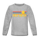 Lake Tahoe, California Youth Long Sleeve Shirt - Retro Sunrise Youth Long Sleeve Lake Tahoe Tee - heather gray
