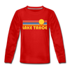 Lake Tahoe, California Youth Long Sleeve Shirt - Retro Sunrise Youth Long Sleeve Lake Tahoe Tee