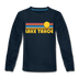 Lake Tahoe, California Youth Long Sleeve Shirt - Retro Sunrise Youth Long Sleeve Lake Tahoe Tee - deep navy