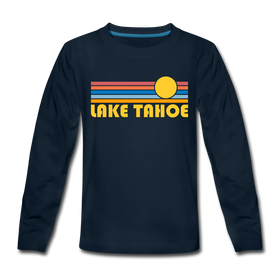Lake Tahoe, California Youth Long Sleeve Shirt - Retro Sunrise Youth Long Sleeve Lake Tahoe Tee